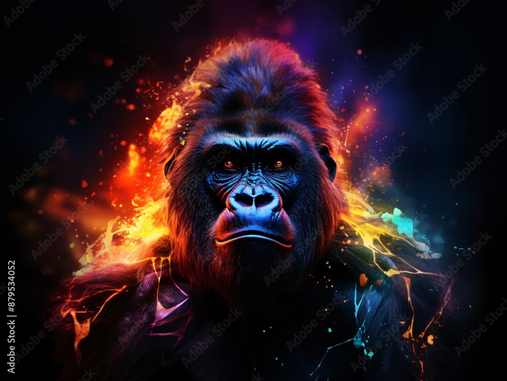 a gorilla with fire flames a gorilla with fire flames