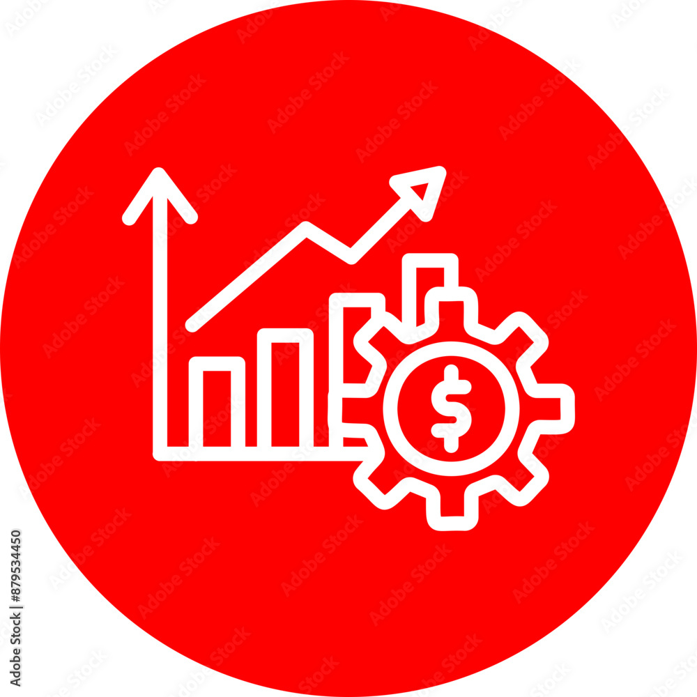 Revenue Vector Line White Circle Red Revenue Vector Line White Circle Red