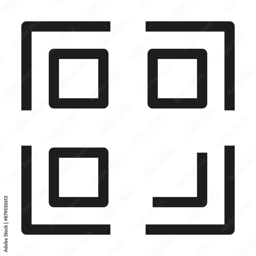 Illustration depicting a black qr code icon on a white background Illustration depicting a black qr code icon on a white background