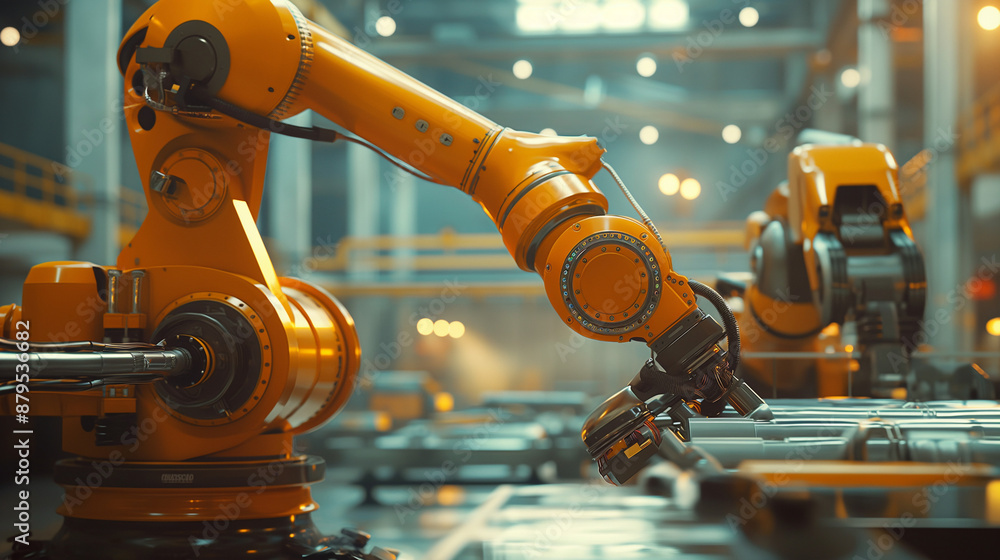 A industrial processes, often with robotic arms. Example robots A industrial processes, often with robotic arms. Example robots