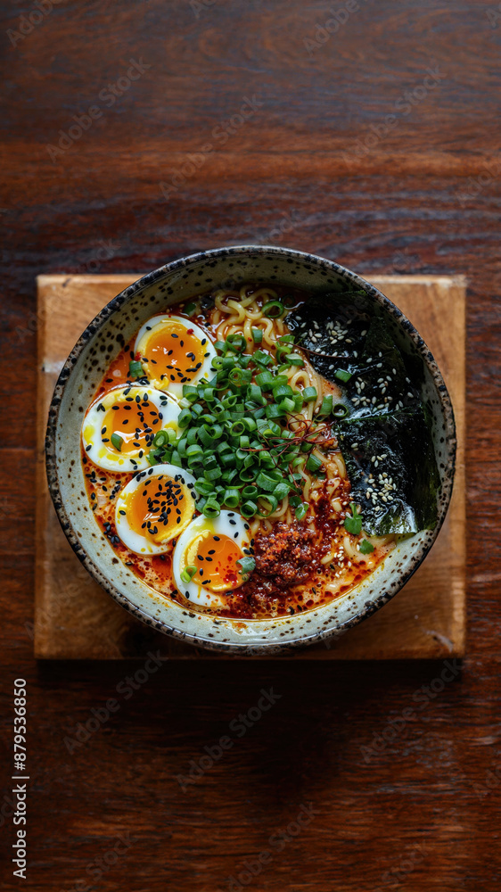 Delicious Bowl Of Ramen With Eggs And Vegetables Delicious Bowl Of Ramen With Eggs And Vegetables