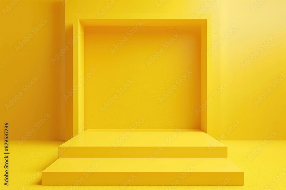 Minimalist Yellow Platform in a Bright Room Minimalist Yellow Platform in a Bright Room