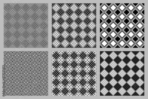 Square pattern background set -  abstract vector designs from diagonal squares