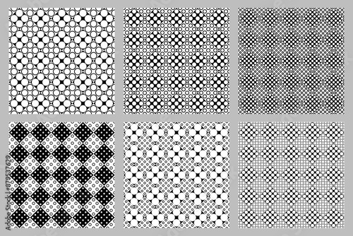 Pattern background set - abstract vector graphic from circle and dots