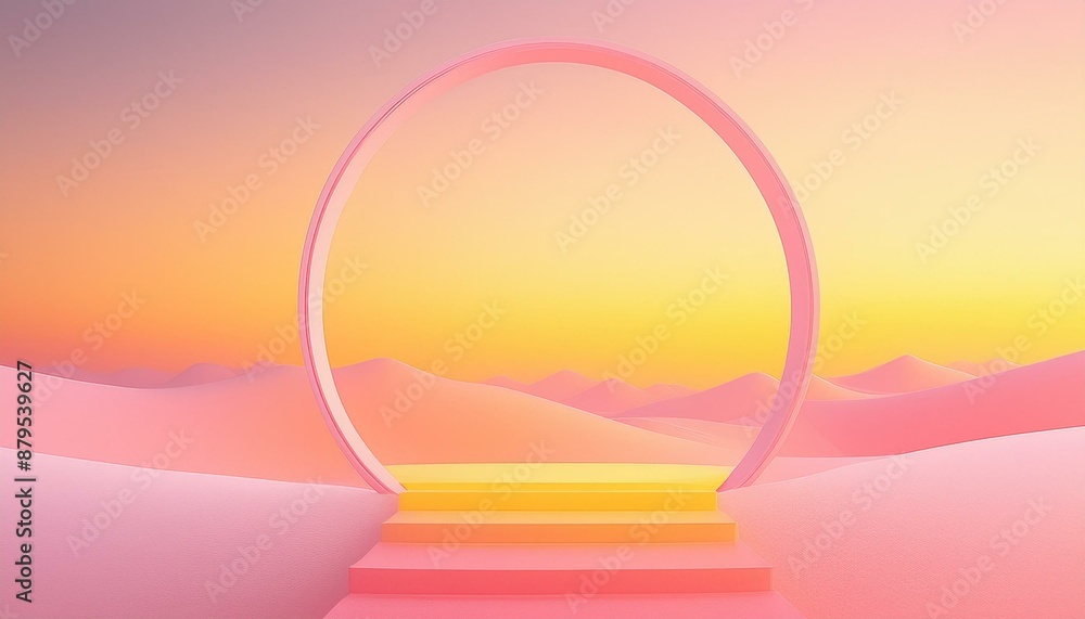 Elegant Pastel Banner: Circle Effect with Pink and Yellow Gradient Elegant Pastel Banner: Circle Effect with Pink and Yellow Gradient
