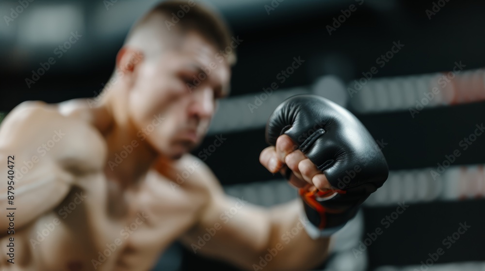 A sharp and vibrant photo of a Muay Thai fighter training in a lively gym, focus cover all object A sharp and vibrant photo of a Muay Thai fighter training in a lively gym, focus cover all object