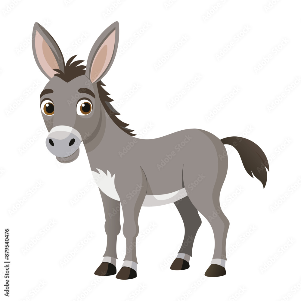 Illustration of Cute Donkey animal on white Illustration of Cute Donkey animal on white