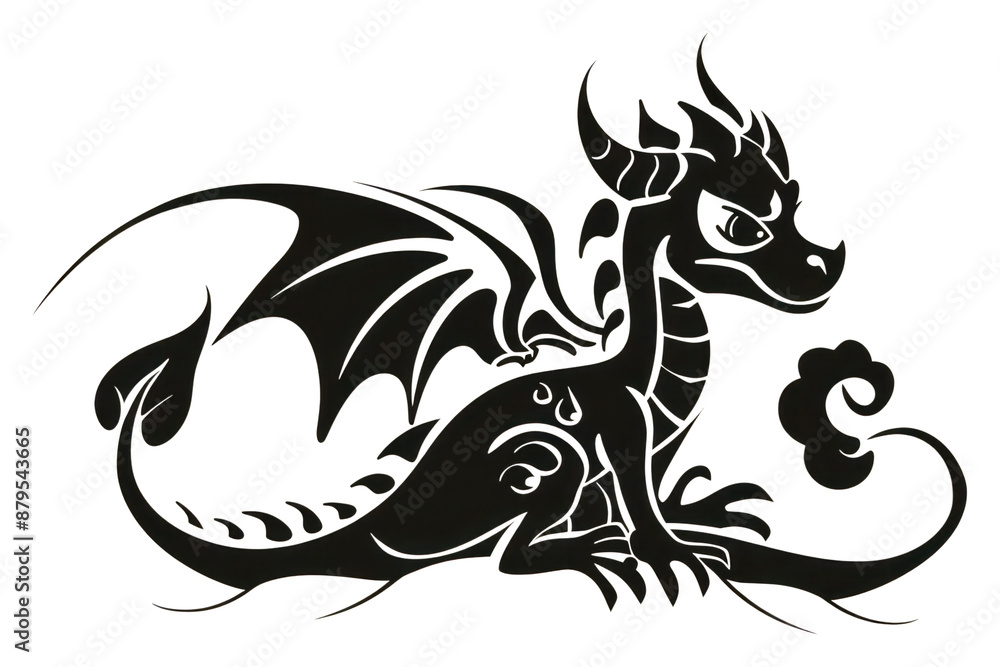 PNG Dragon animal black calligraphy. PNG Dragon animal black calligraphy.