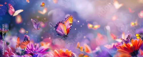 Butterflies Dancing in a Dreamy Garden