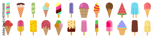 Ice cream. Ice cream. set. Vector illustration.