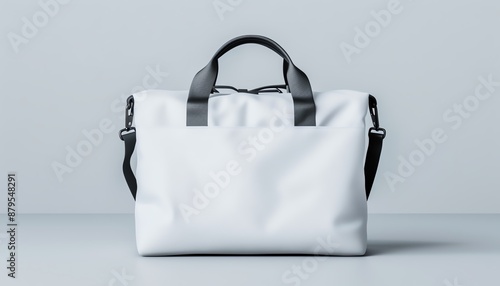 Professional white bag with customizable elements, customizable white bag mockup, versatile design