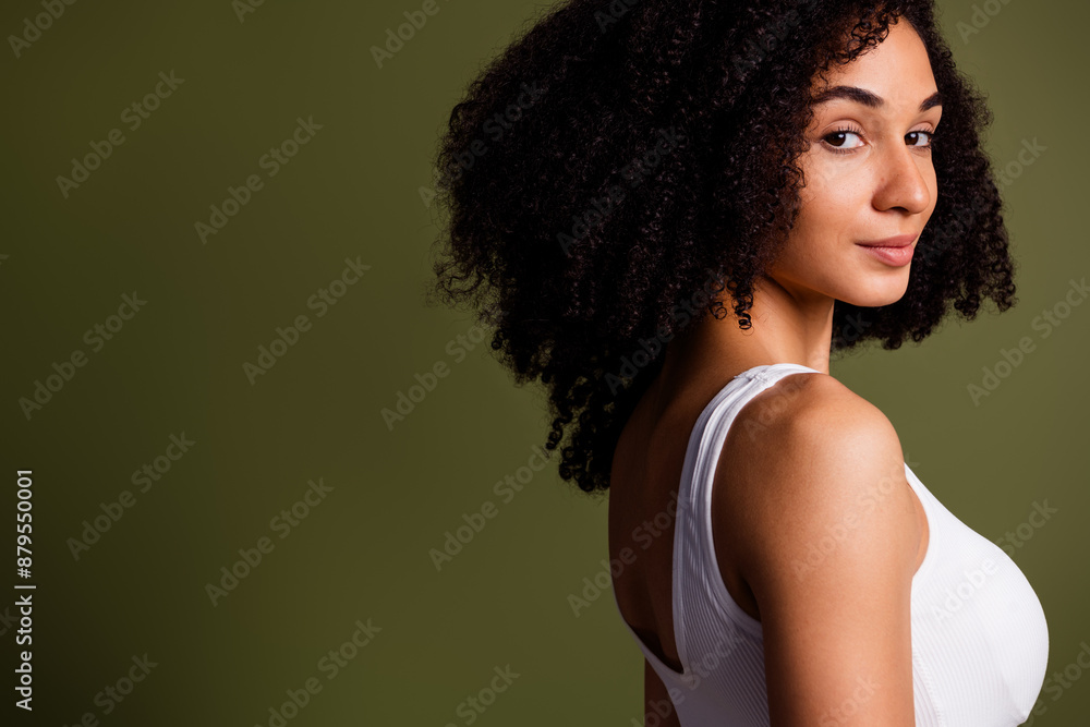 No retouch photo of nice lovely woman wear trendy white lingerie isolated on khaki color background No retouch photo of nice lovely woman wear trendy white lingerie isolated on khaki color background