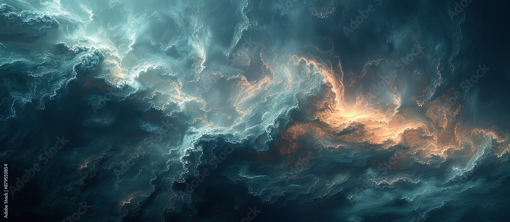 Ethereal abstract ocean waves with soft, flowing textures and luminous highlights, creating a serene and dreamy seascape. Ethereal abstract ocean waves with soft, flowing textures and luminous highlights, creating a serene and dreamy seascape.