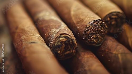Wallpaper Mural Close-up of brown cigars in a row Torontodigital.ca