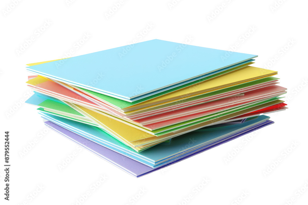 A stack of colorful papers with a white background, illustrations, clipart, isolated on a transparent background. A stack of colorful papers with a white background, illustrations, clipart, isolated on a transparent background.