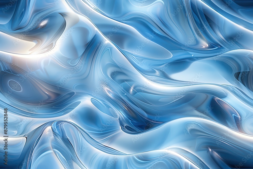 Obraz premium Abstract Blue Liquid Swirls Background