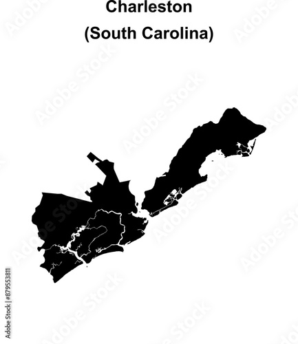 Charleston County (South Carolina) blank outline map