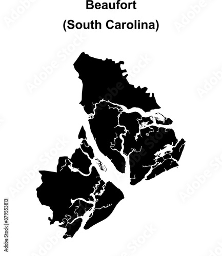 Beaufort County (South Carolina) blank outline map