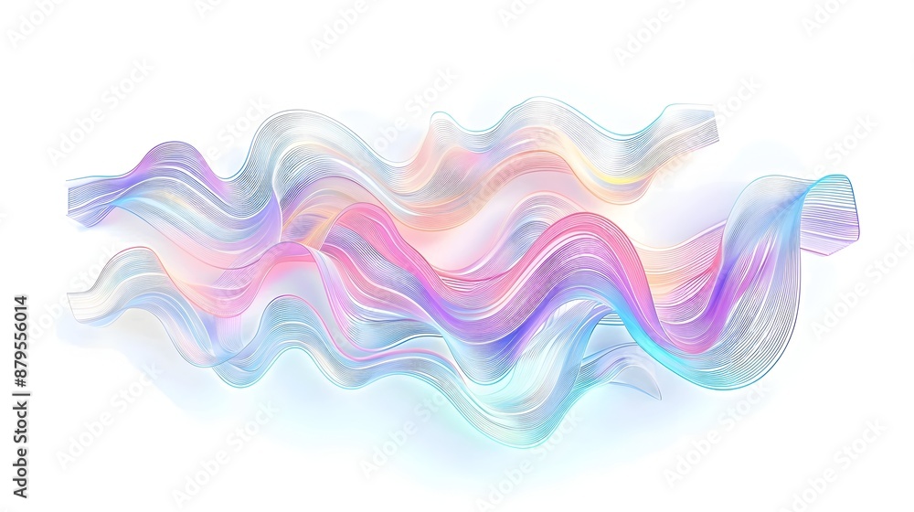 Fototapeta premium Futuristic Holographic Wave Abstract Colorful Digital Art Background Design