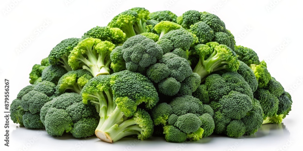 A Heap of Fresh Broccoli Isolated on a White Background, Broccoli Florets, Green Vegetable, Healthy Food, Broccoli, Vegetable, Food A Heap of Fresh Broccoli Isolated on a White Background, Broccoli Florets, Green Vegetable, Healthy Food, Broccoli, Vegetable, Food
