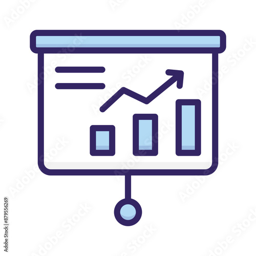 An icon of business graphical presentation, vector of statistical presentation