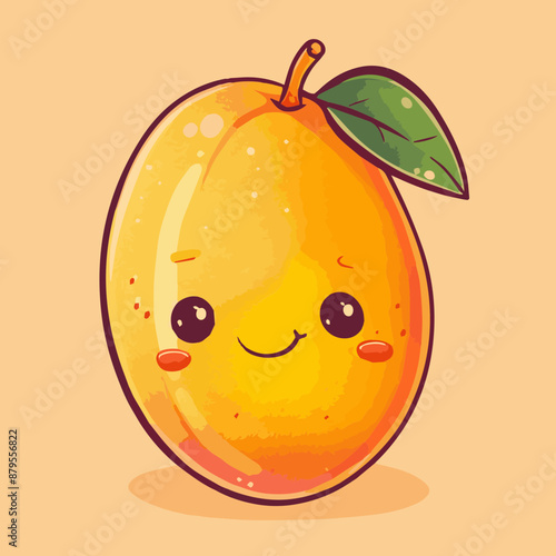 Cute Cartoon Mango Food Cha...