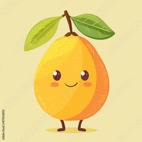 Cute Cartoon Mango Food Cha...