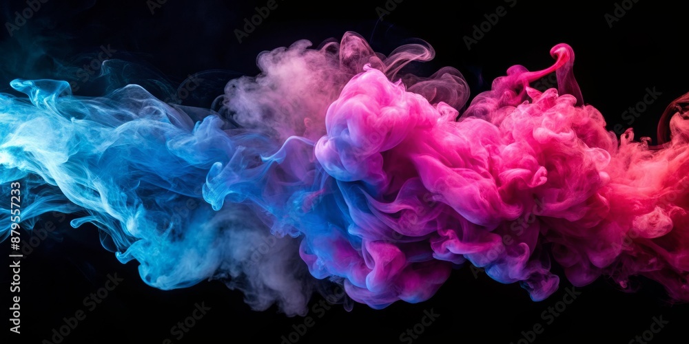 Abstract Colorful Smoke Swirling and Dancing in Dark Background, smoke , ink , abstract , swirl Abstract Colorful Smoke Swirling and Dancing in Dark Background, smoke , ink , abstract , swirl