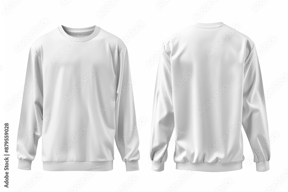 Blank white longsleeve t-shirt mockup, front and back view Blank white longsleeve t-shirt mockup, front and back view