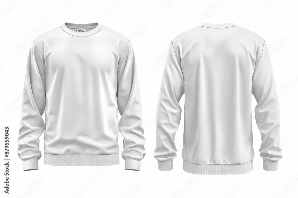 Blank white longsleeve t-shirt mockup, front and back view Blank white longsleeve t-shirt mockup, front and back view