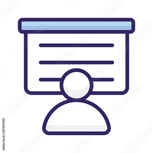 An icon of business graphical presentation, vector of statistical presentation