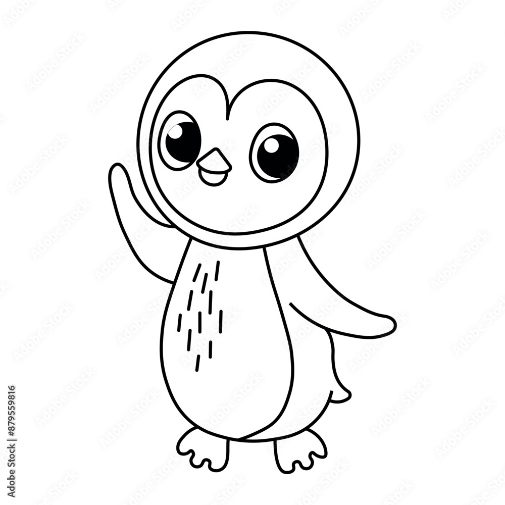 Fototapeta premium penguin coloring book for children