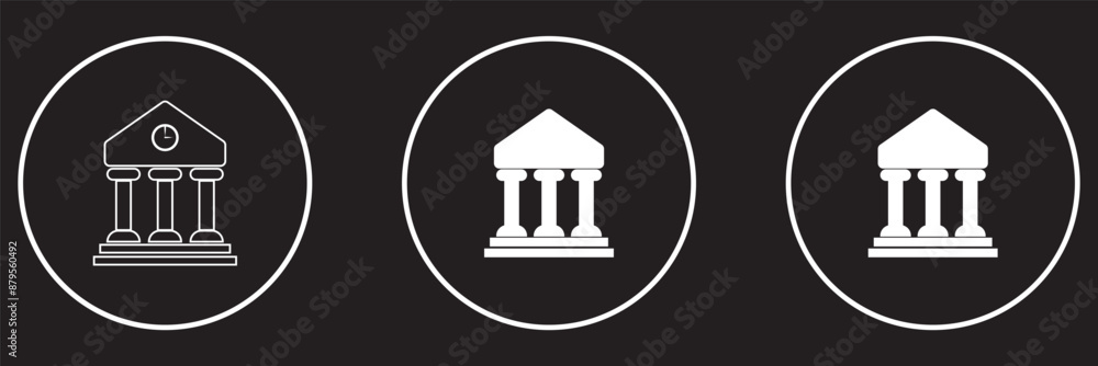 Bank icon set. bank vector icon, museum, university Bank icon set. bank vector icon, museum, university