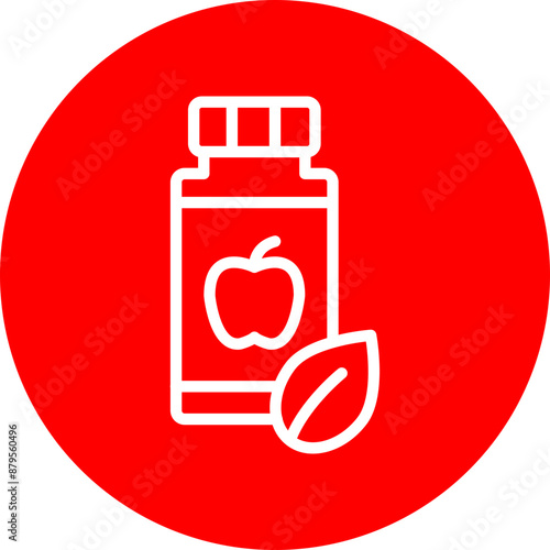 Supplements Vector Line White Circle Red