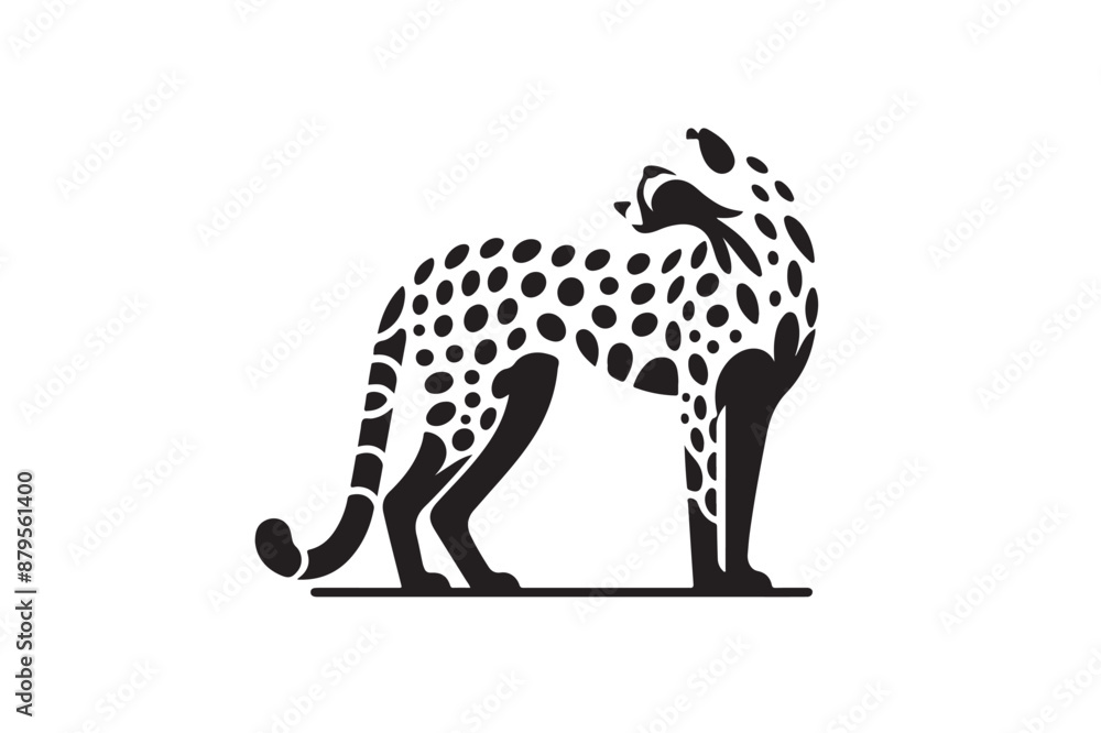 Majestic Cheetah Silhouette Vector Illustration Majestic Cheetah Silhouette Vector Illustration