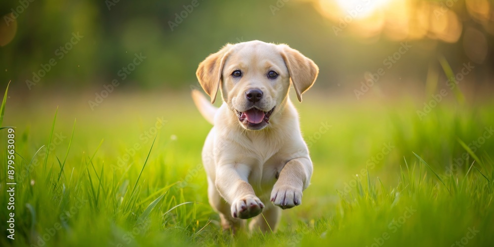 Golden Retriever Puppy Running Through Grass, Close-Up, Dog, Pet, Nature, Animals Golden Retriever Puppy Running Through Grass, Close-Up, Dog, Pet, Nature, Animals