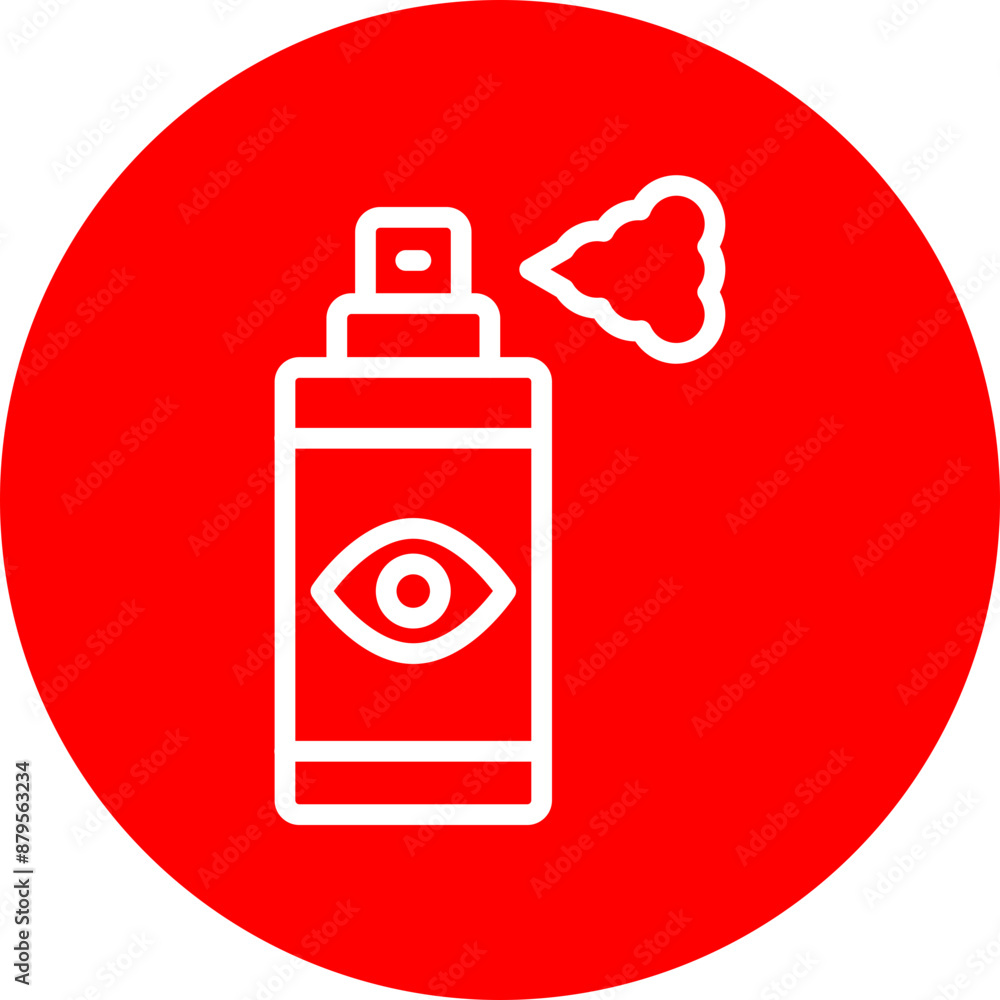 Tear Gas Vector Line White Circle Red Tear Gas Vector Line White Circle Red