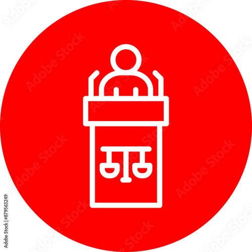 Speech Vector Line White Circle Red