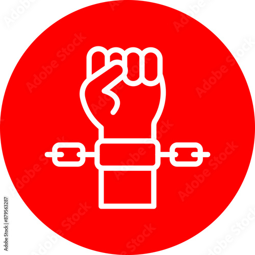Slave Vector Line White Circle Red