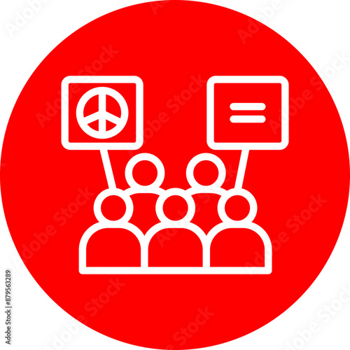 Demonstrator Vector Line White Circle Red