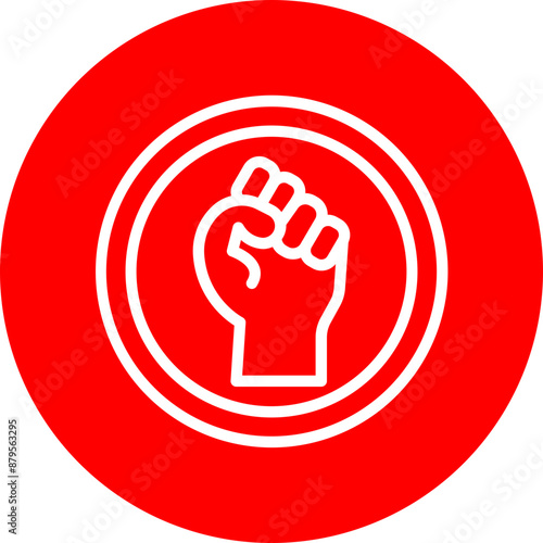 Black Lives Matter Vector Line White Circle Red