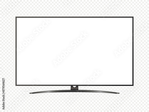 Realistic tv screen. Smart tv mockup. Blank tv screen.