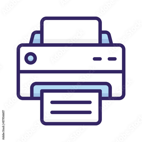 A streamlined printer icon representing printing functionality for documents, images, and more