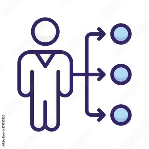 A visual representation of a person making choices among multiple options