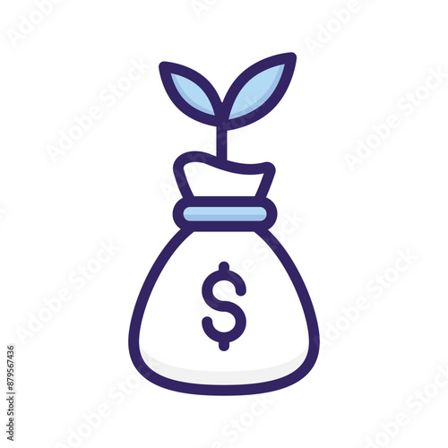 Grab this carefully crafted money plant vector, icon of business development