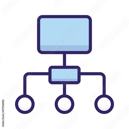 Hierarchy icon design, flowchart vector, workflow icon