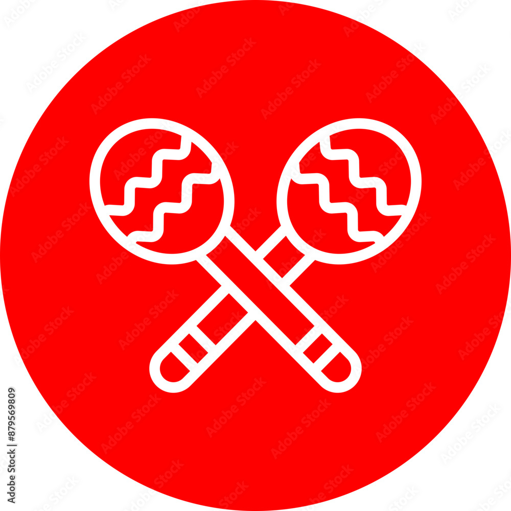 Cinco De Mayo Vector Line White Circle Red Cinco De Mayo Vector Line White Circle Red