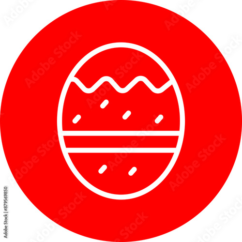 Easter Vector Line White Circle Red