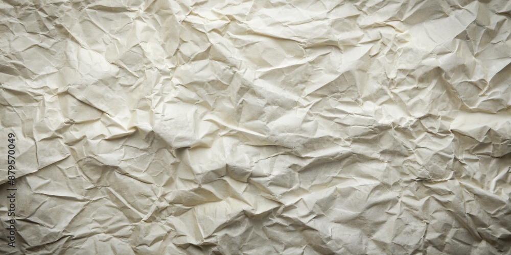 Fototapeta premium Wrinkled Paper Texture, Abstract, White, Background, Grunge