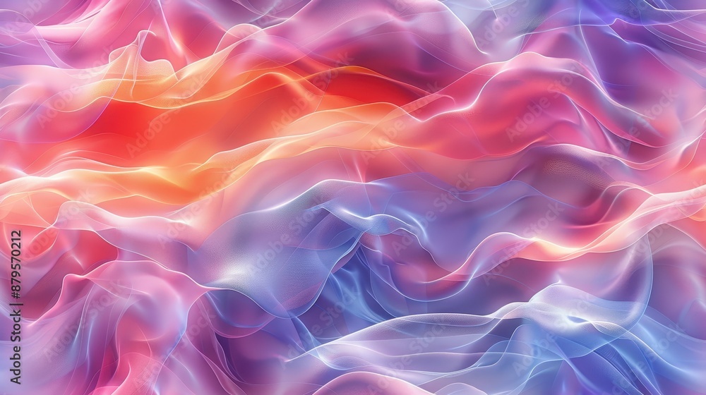 Fototapeta premium Abstract Background with Purple, Orange, and Pink Waves
